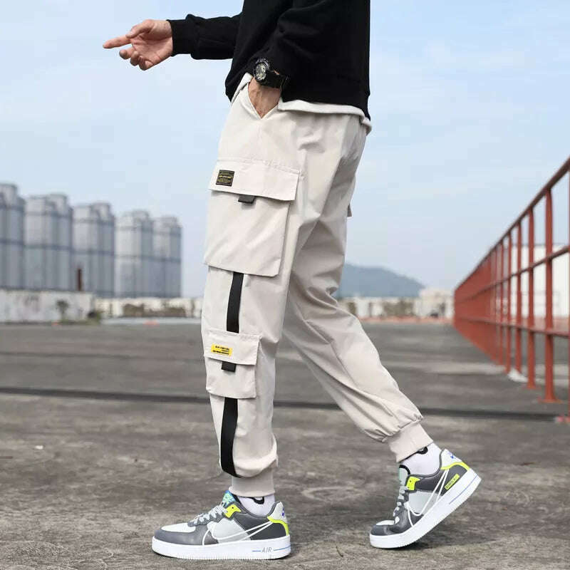 KIMLUD, Classic Streetwear Casual Men Ribbons Harem Jogging Pants Male Slim Fit Spring Cargo Pants Multi-Pockets Women Trousers Jo, KIMLUD Womens ClothesKIMLUD, Classic Streetwear Casual Men Ribbons Harem Jogging Pants Male Slim Fit Spring Cargo Pants Multi-Pockets Women Trousers Jo, S / K3, KIMLUD APPAREL - Womens Clothes