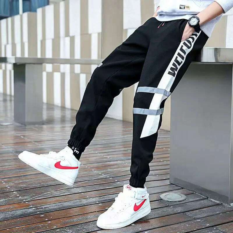 KIMLUD, Classic Streetwear Casual Men Ribbons Harem Jogging Pants Male Slim Fit Spring Cargo Pants Multi-Pockets Women Trousers Jo, KIMLUD Womens Clothes
