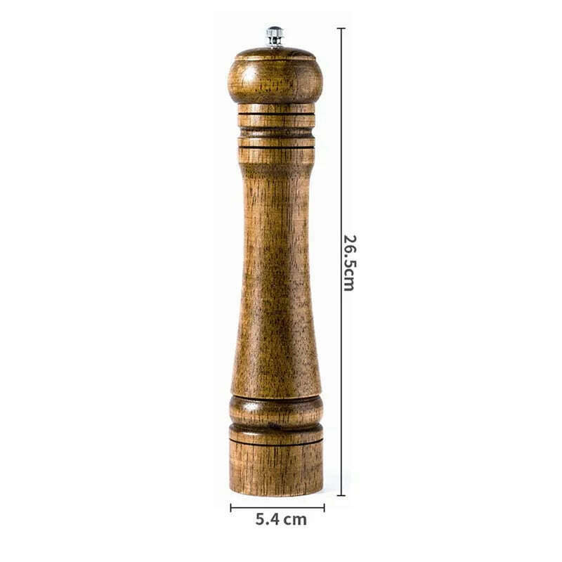 Classical Oak Wood Pepper Spice Mill Grinder Set Handheld Seasoning Adjustable Mills Grinder Ceramic Grinding Core Tools Set - KIMLUD