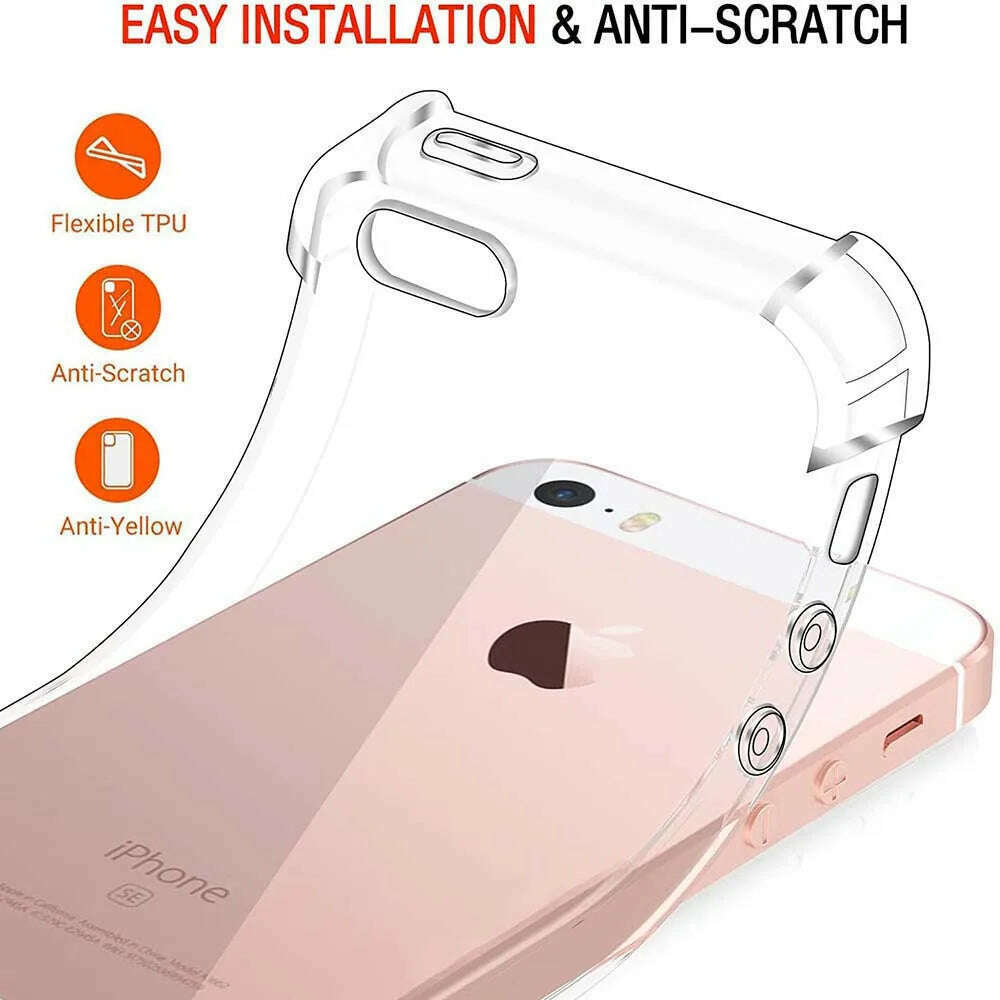 KIMLUD, Clear Case For iPhone 5 5s SE 2016 SE 2022 Thick Shockproof Soft Silicone Phone Cover for iPhone 14 Pro 13 12 11 X XS Max 6 7 8, KIMLUD Womens Clothes