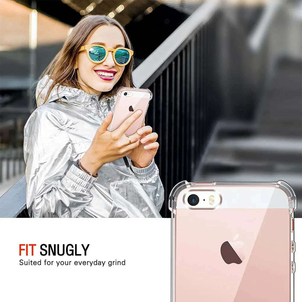 KIMLUD, Clear Case For iPhone 5 5s SE 2016 SE 2022 Thick Shockproof Soft Silicone Phone Cover for iPhone 14 Pro 13 12 11 X XS Max 6 7 8, KIMLUD Womens Clothes