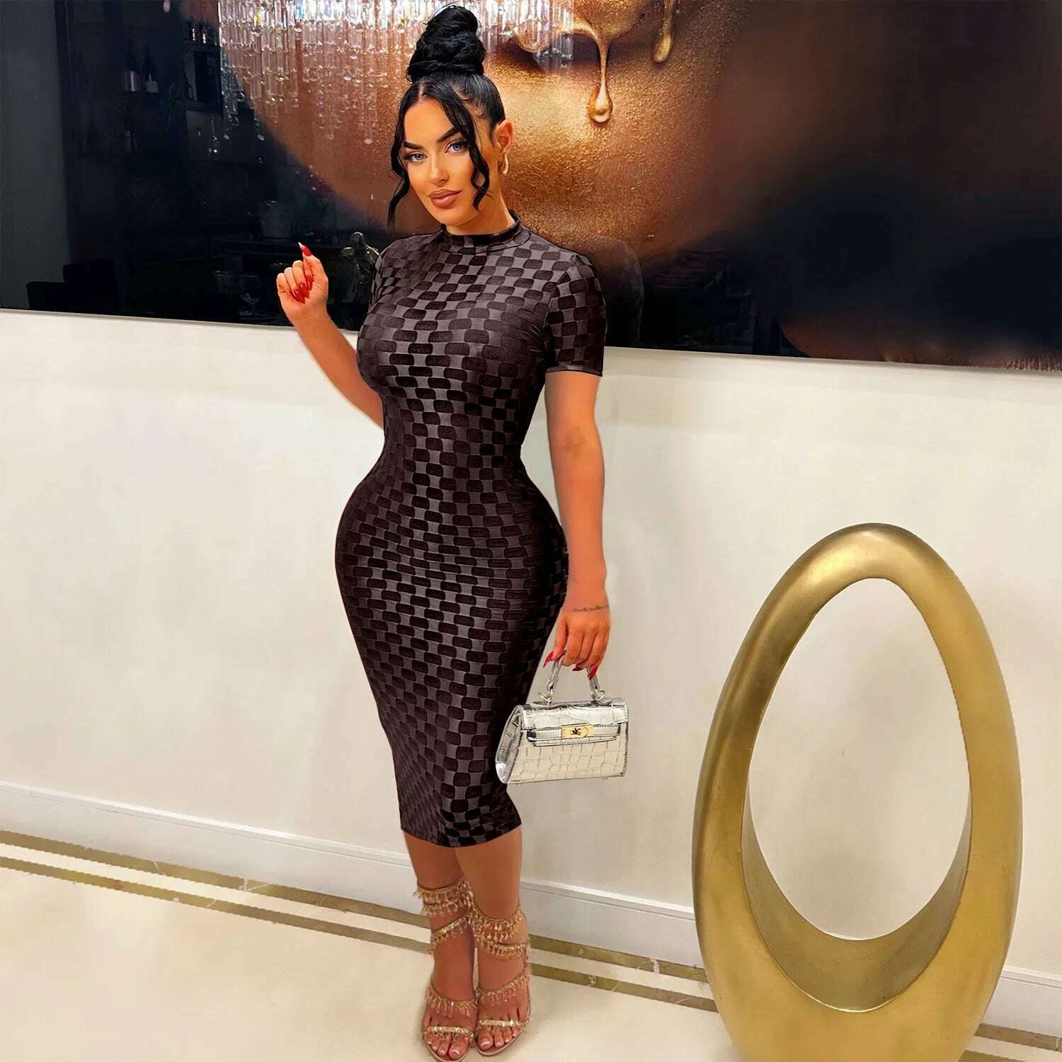 CM.YAYA Women Elegant O-neck Sleeveless Mesh See Through Midi Dress 2024 Summer Sexy Casual Night Club Party Vestido Dresses - KIMLUD