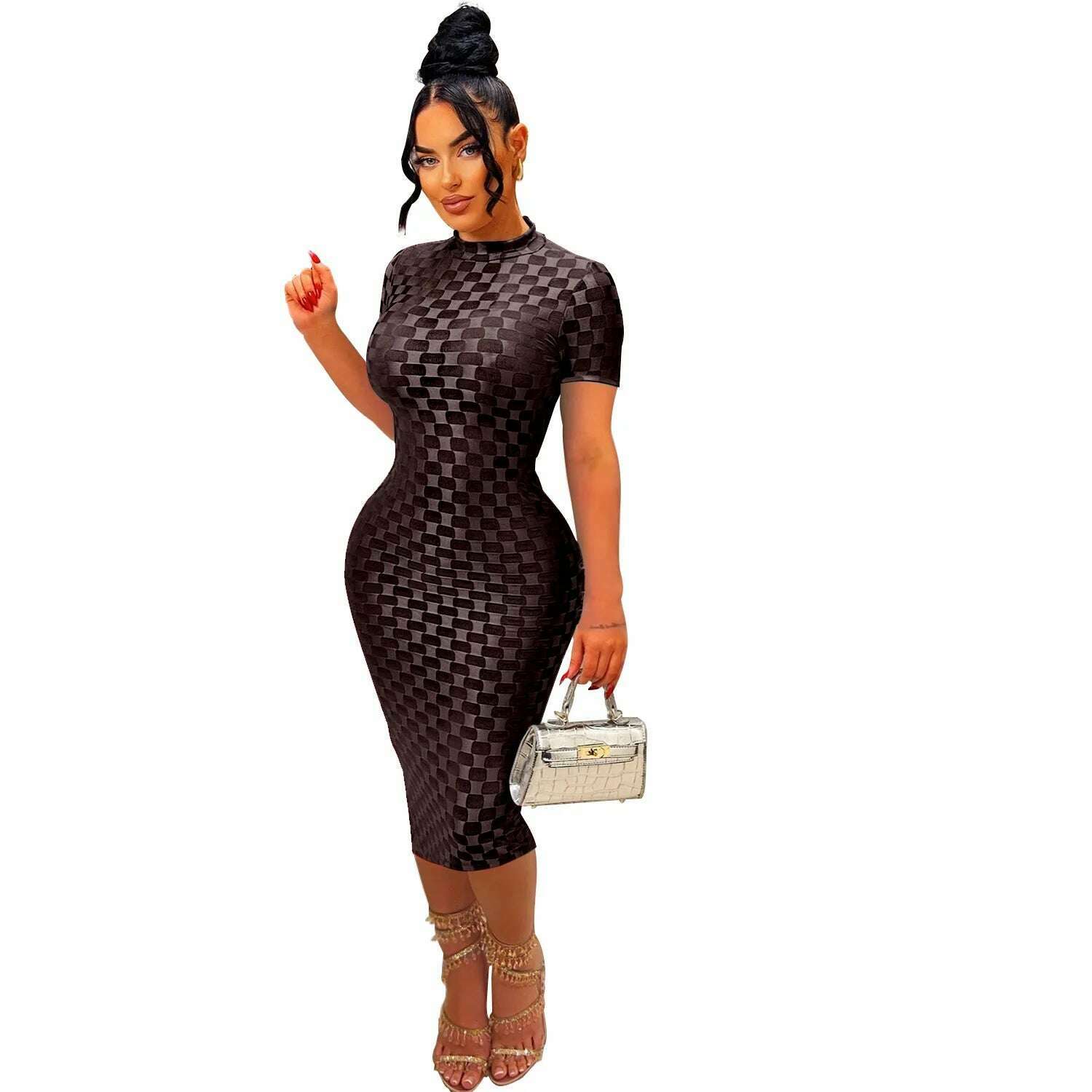 CM.YAYA Women Elegant O-neck Sleeveless Mesh See Through Midi Dress 2024 Summer Sexy Casual Night Club Party Vestido Dresses - KIMLUD