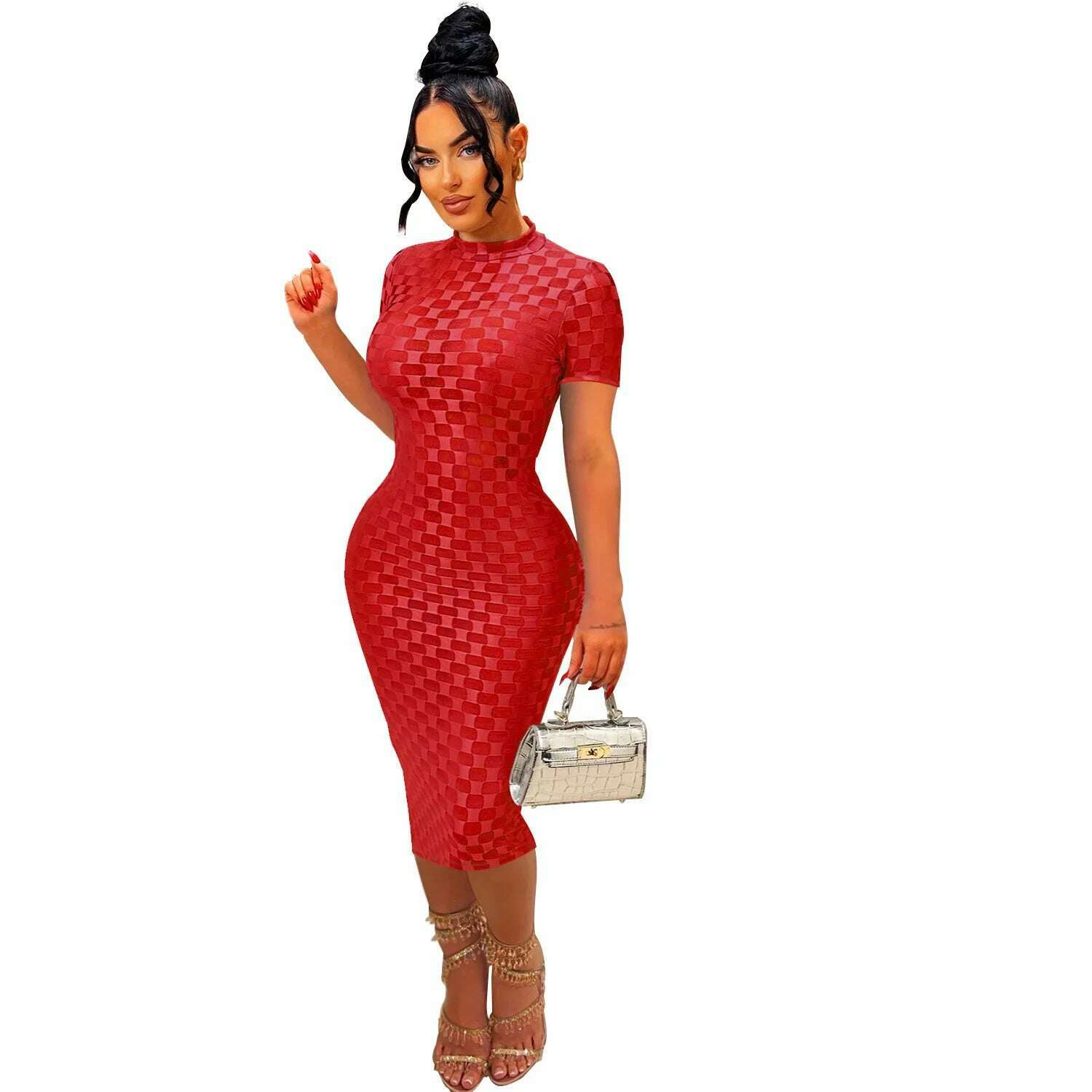 CM.YAYA Women Elegant O-neck Sleeveless Mesh See Through Midi Dress 2024 Summer Sexy Casual Night Club Party Vestido Dresses - KIMLUD