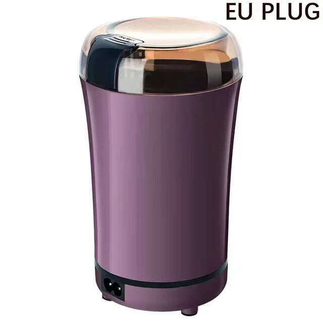 KIMLUD, Coffee Grinder Stainless Steel Nuts Beans Grains Mill Herbs Electric Grinding Machine Multifunctional Coffee Bean Grinding NEW, Purple EU, KIMLUD APPAREL - Womens Clothes