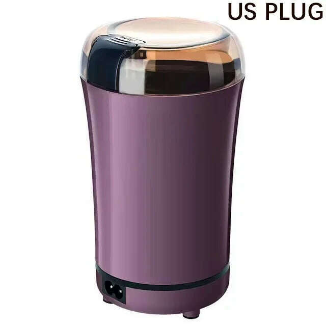 KIMLUD, Coffee Grinder Stainless Steel Nuts Beans Grains Mill Herbs Electric Grinding Machine Multifunctional Coffee Bean Grinding NEW, Purple US, KIMLUD APPAREL - Womens Clothes