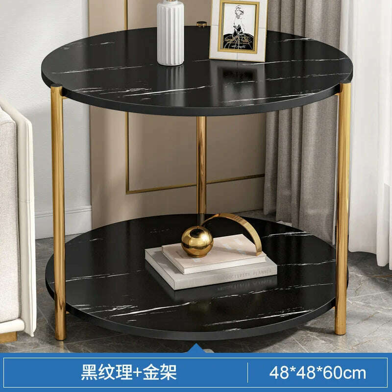 KIMLUD, Coffee Table Simple and Economic Household Small Neat Living Room Table Side A Few Bedside Mesas De Cocina Home Furniture, Black 48CM, KIMLUD APPAREL - Womens Clothes