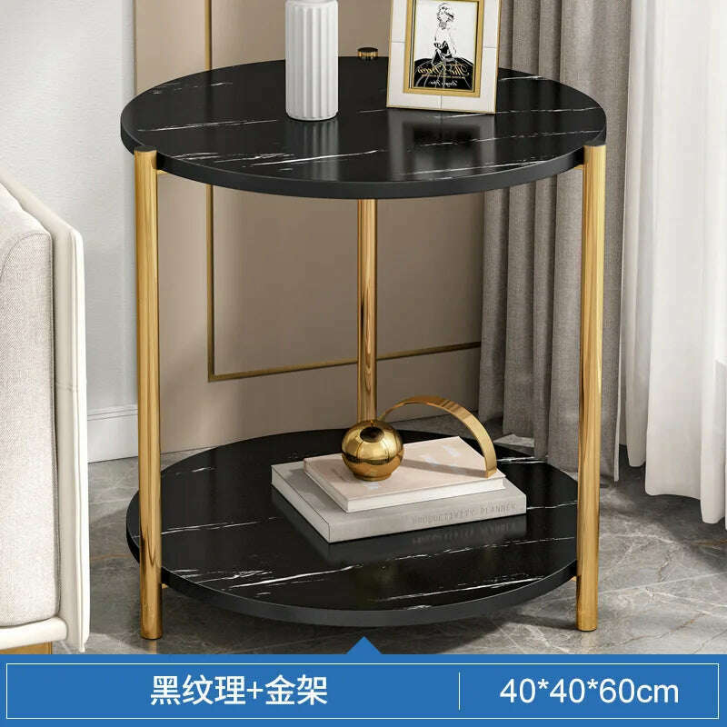 KIMLUD, Coffee Table Simple and Economic Household Small Neat Living Room Table Side A Few Bedside Mesas De Cocina Home Furniture, Black 40CM, KIMLUD APPAREL - Womens Clothes