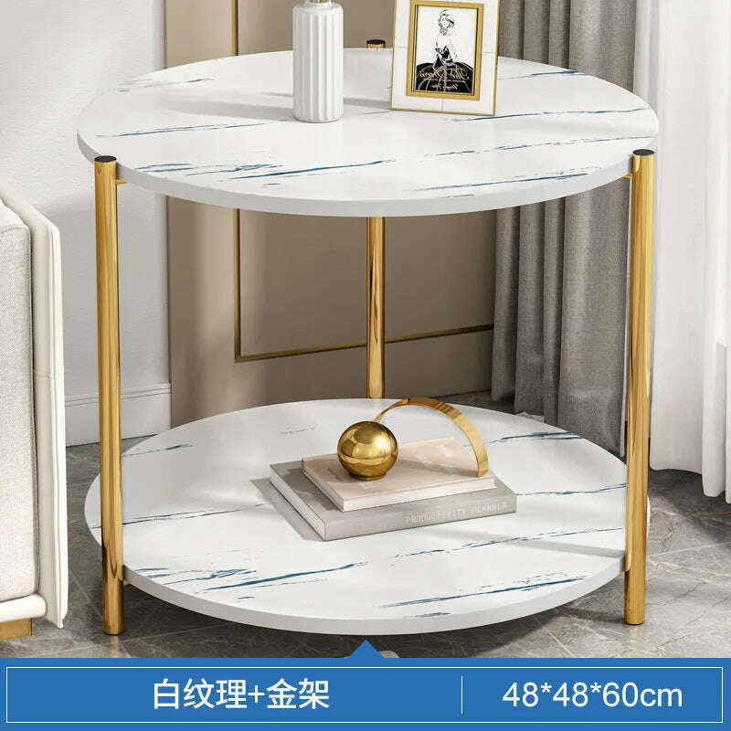 KIMLUD, Coffee Table Simple and Economic Household Small Neat Living Room Table Side A Few Bedside Mesas De Cocina Home Furniture, White 48CM, KIMLUD APPAREL - Womens Clothes