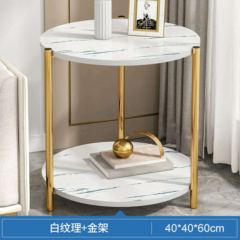 KIMLUD, Coffee Table Simple and Economic Household Small Neat Living Room Table Side A Few Bedside Mesas De Cocina Home Furniture, White 40CM, KIMLUD APPAREL - Womens Clothes