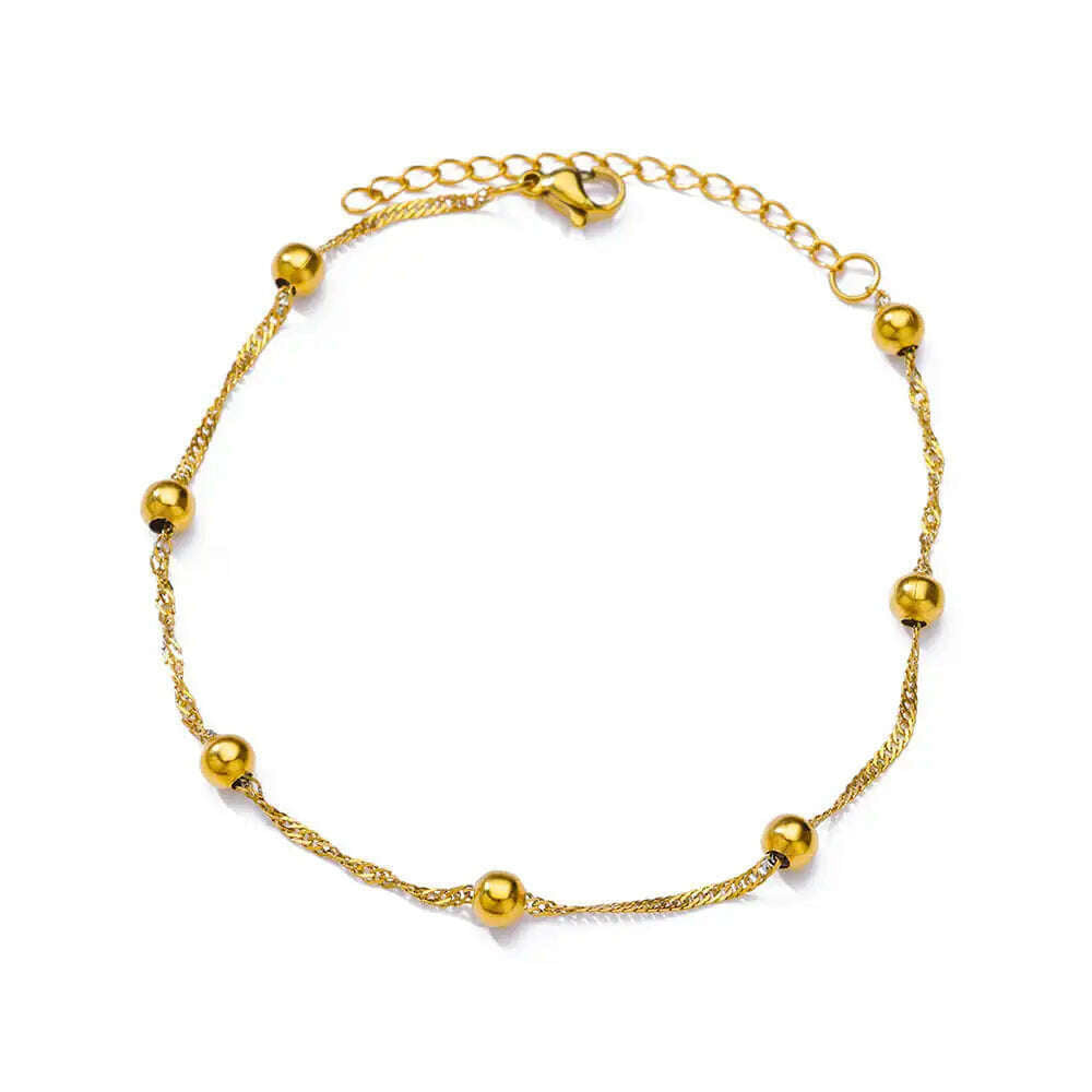 Colorful Boho Drops Anklets For Women Gold Color Stainless Steel Anklet Luxury Wedding Aesthetic Jewelry Gift Free Shipping - KIMLUD