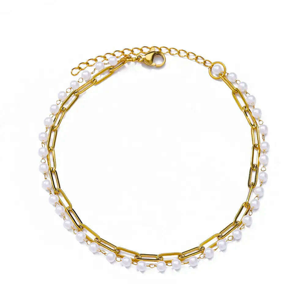 Colorful Boho Drops Anklets For Women Gold Color Stainless Steel Anklet Luxury Wedding Aesthetic Jewelry Gift Free Shipping - KIMLUD