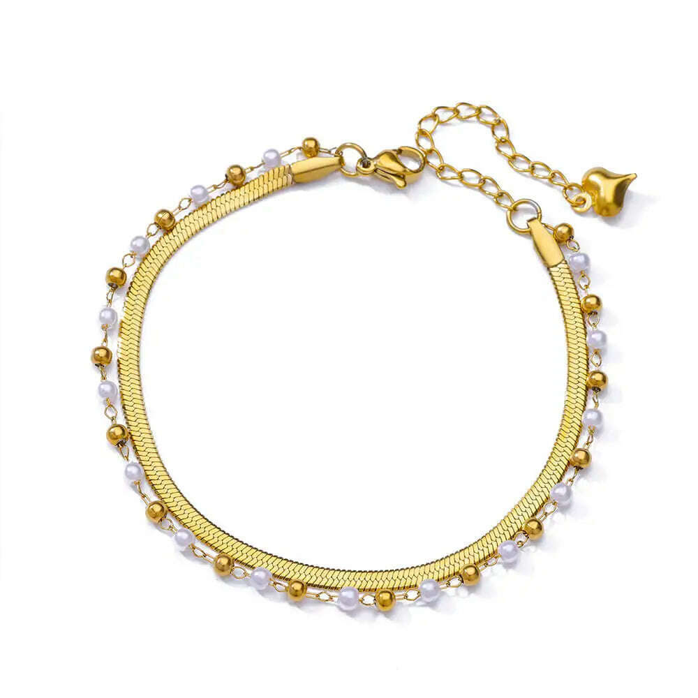 Colorful Boho Drops Anklets For Women Gold Color Stainless Steel Anklet Luxury Wedding Aesthetic Jewelry Gift Free Shipping - KIMLUD