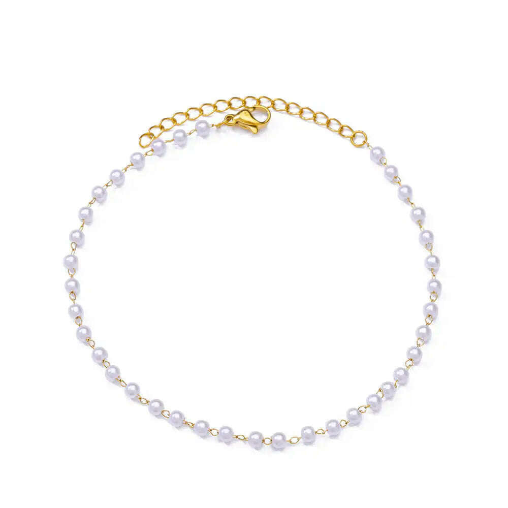 Colorful Boho Drops Anklets For Women Gold Color Stainless Steel Anklet Luxury Wedding Aesthetic Jewelry Gift Free Shipping - KIMLUD