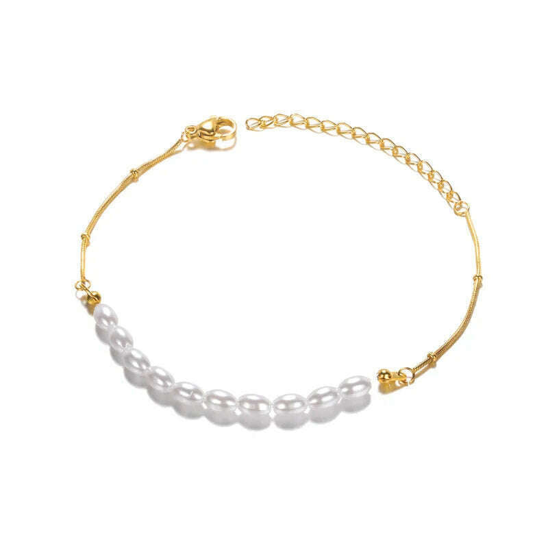 Colorful Boho Drops Anklets For Women Gold Color Stainless Steel Anklet Luxury Wedding Aesthetic Jewelry Gift Free Shipping - KIMLUD
