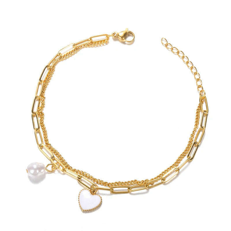 Colorful Boho Drops Anklets For Women Gold Color Stainless Steel Anklet Luxury Wedding Aesthetic Jewelry Gift Free Shipping - KIMLUD