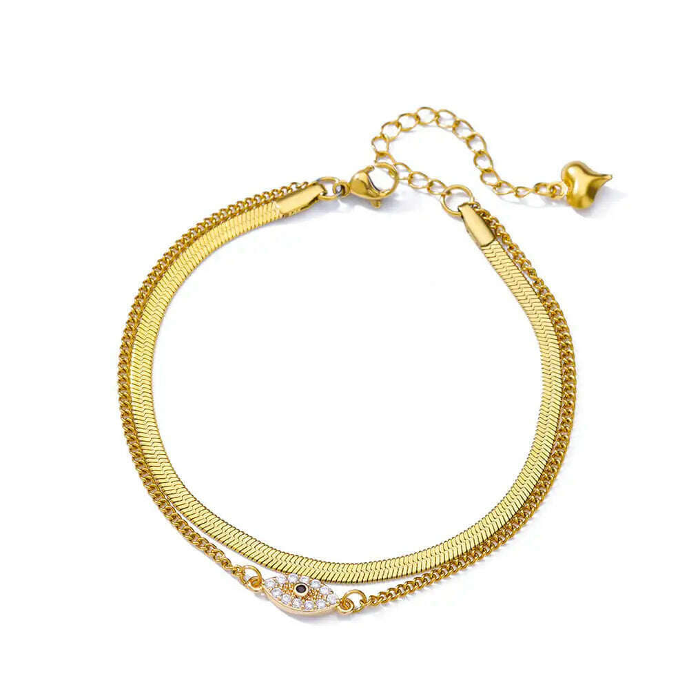 Colorful Boho Drops Anklets For Women Gold Color Stainless Steel Anklet Luxury Wedding Aesthetic Jewelry Gift Free Shipping - KIMLUD