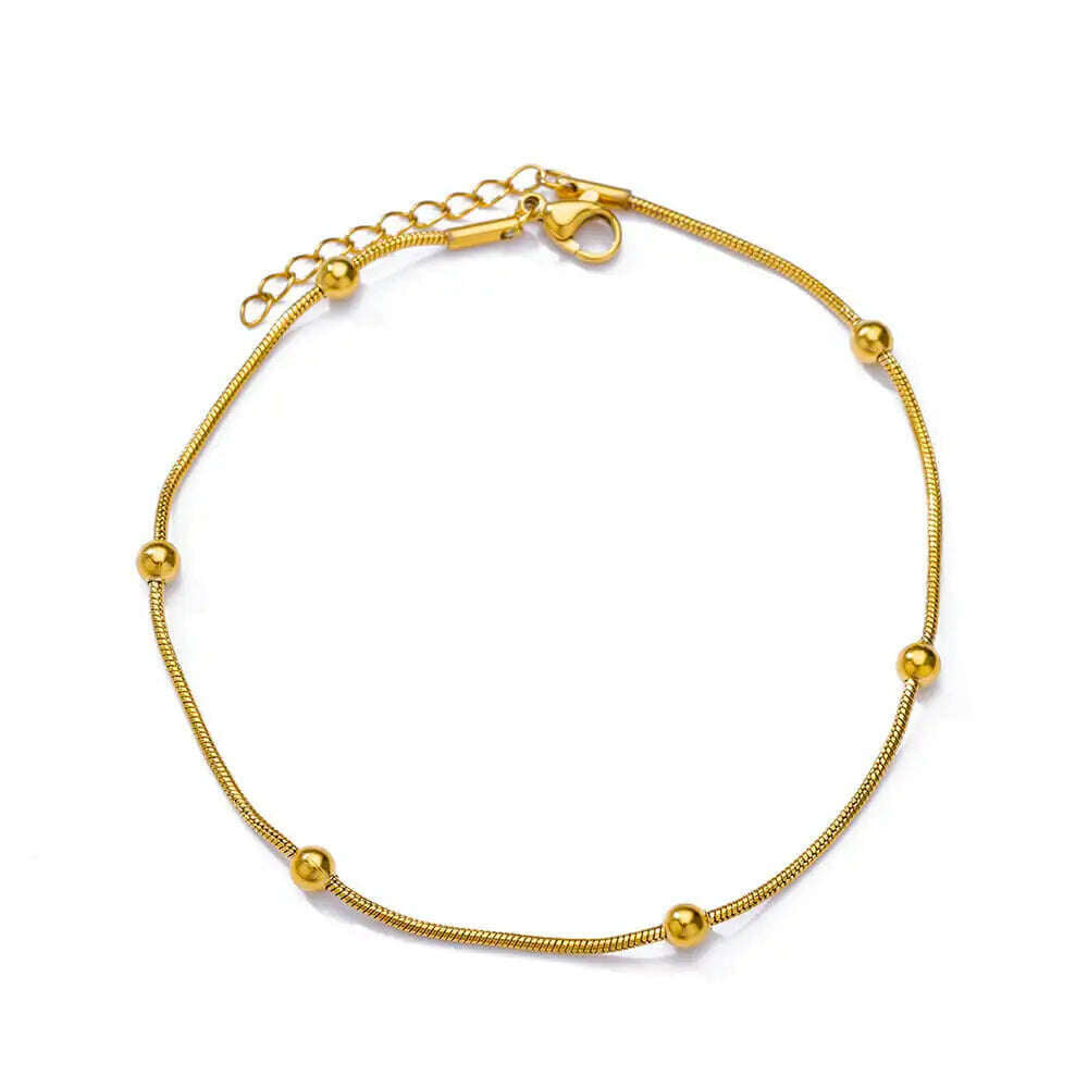 Colorful Boho Drops Anklets For Women Gold Color Stainless Steel Anklet Luxury Wedding Aesthetic Jewelry Gift Free Shipping - KIMLUD