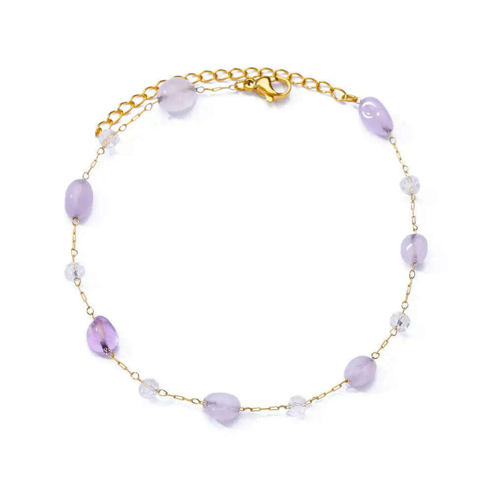 Colorful Boho Drops Anklets For Women Gold Color Stainless Steel Anklet Luxury Wedding Aesthetic Jewelry Gift Free Shipping - KIMLUD