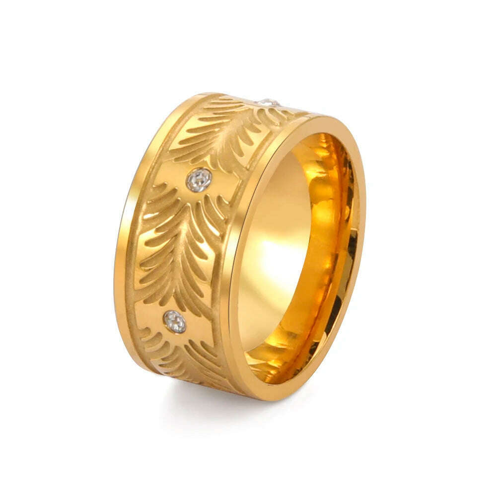 KIMLUD, COOLTIME Men's Ring Viking Amulet Celtics Irish Knot Couple Men Rings 2024 Trend Stainless Steel Gifts Jewelry Wholease Vintage, Style 6 Gold / 10, KIMLUD APPAREL - Womens Clothes