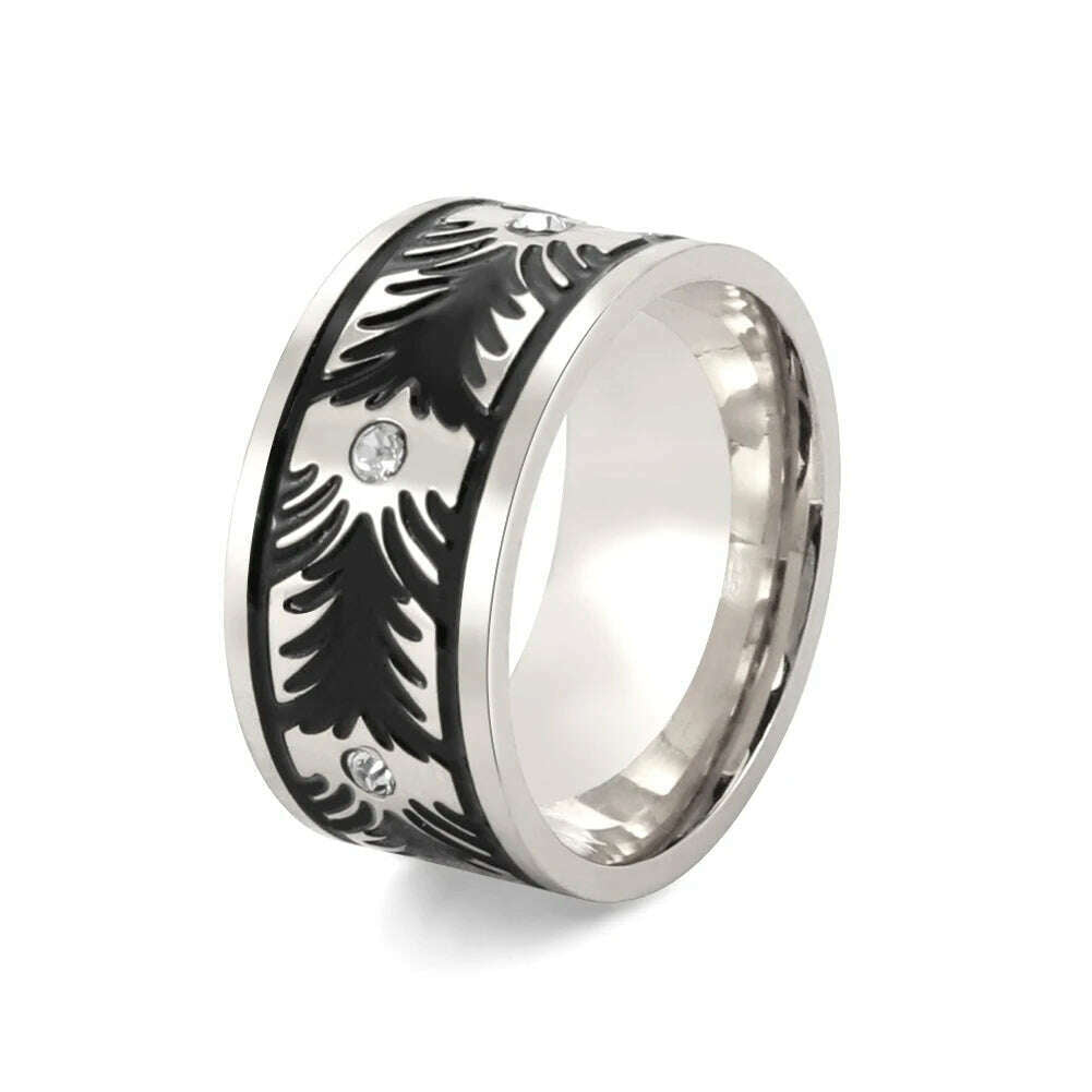 KIMLUD, COOLTIME Men's Ring Viking Amulet Celtics Irish Knot Couple Men Rings 2024 Trend Stainless Steel Gifts Jewelry Wholease Vintage, Style 6 Black Steel / 10, KIMLUD APPAREL - Womens Clothes