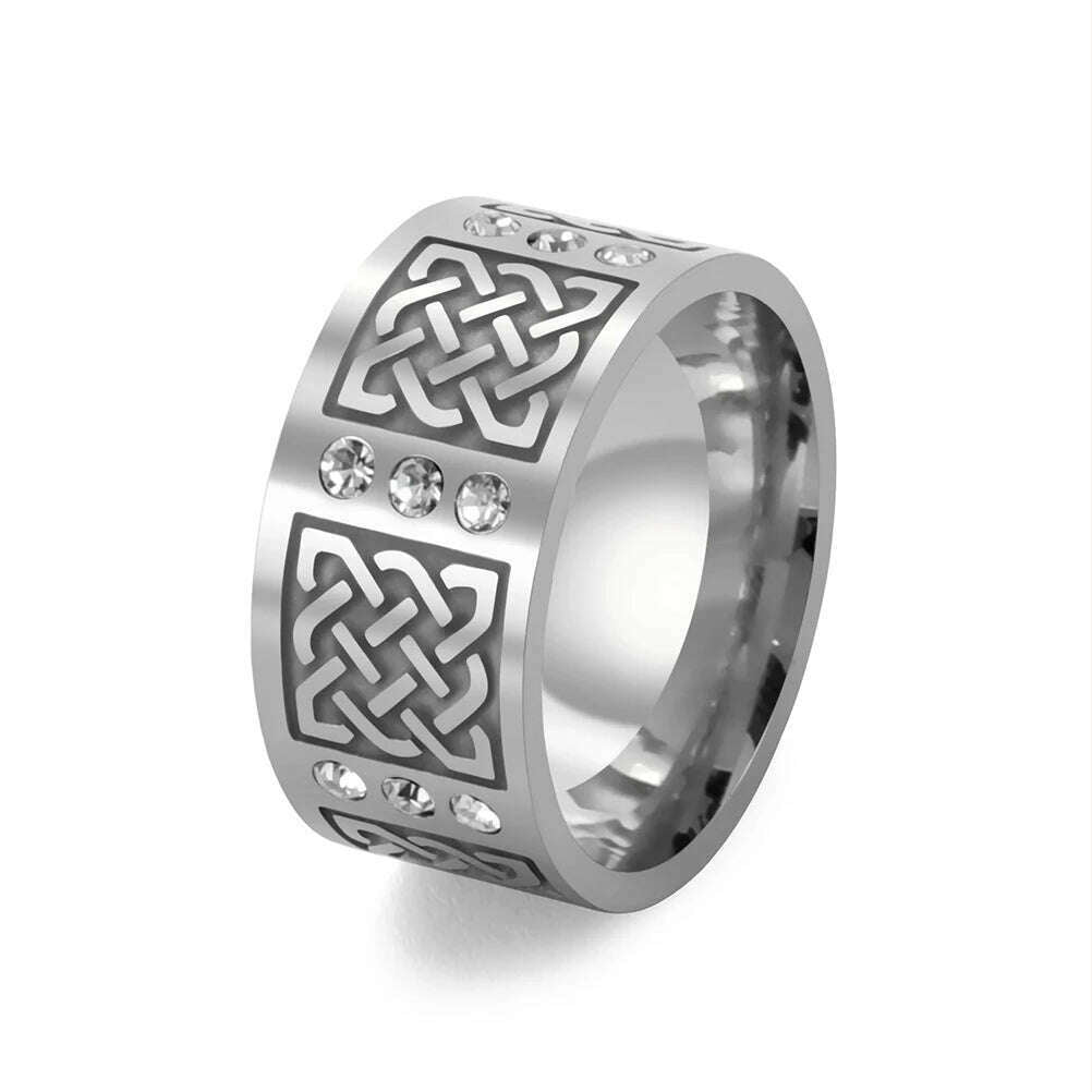 KIMLUD, COOLTIME Men's Ring Viking Amulet Celtics Irish Knot Couple Men Rings 2024 Trend Stainless Steel Gifts Jewelry Wholease Vintage, Style 5 Steel / 10, KIMLUD APPAREL - Womens Clothes