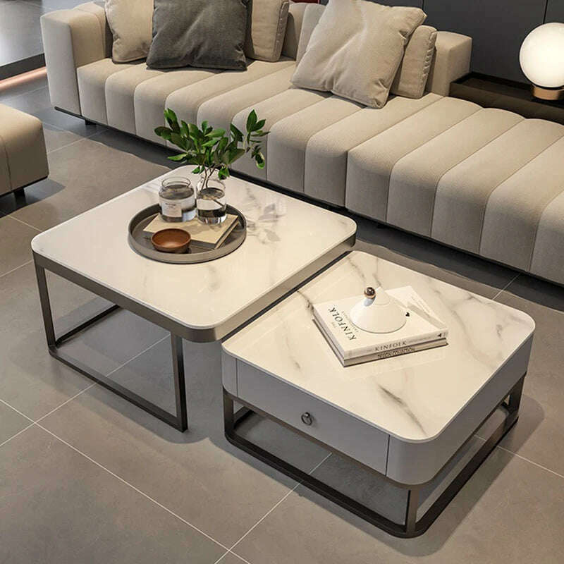 Corner Makeup Coffee Table Nordic Luxury Design Cute Center Small Table Mobile Marble Tavolino Da Salotto Outdoor Furniture - KIMLUD