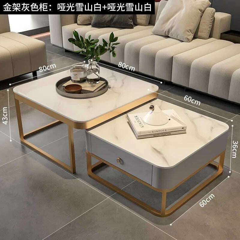 Corner Makeup Coffee Table Nordic Luxury Design Cute Center Small Table Mobile Marble Tavolino Da Salotto Outdoor Furniture - KIMLUD