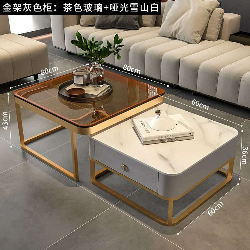 Corner Makeup Coffee Table Nordic Luxury Design Cute Center Small Table Mobile Marble Tavolino Da Salotto Outdoor Furniture - KIMLUD