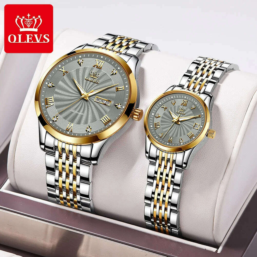 KIMLUD, Couple Watch OELVS  Brand Luxury Automatic Mechanical Watch Stainless Steel Waterproof Clock relogio masculino Couple Gift 6630, KIMLUD Womens Clothes