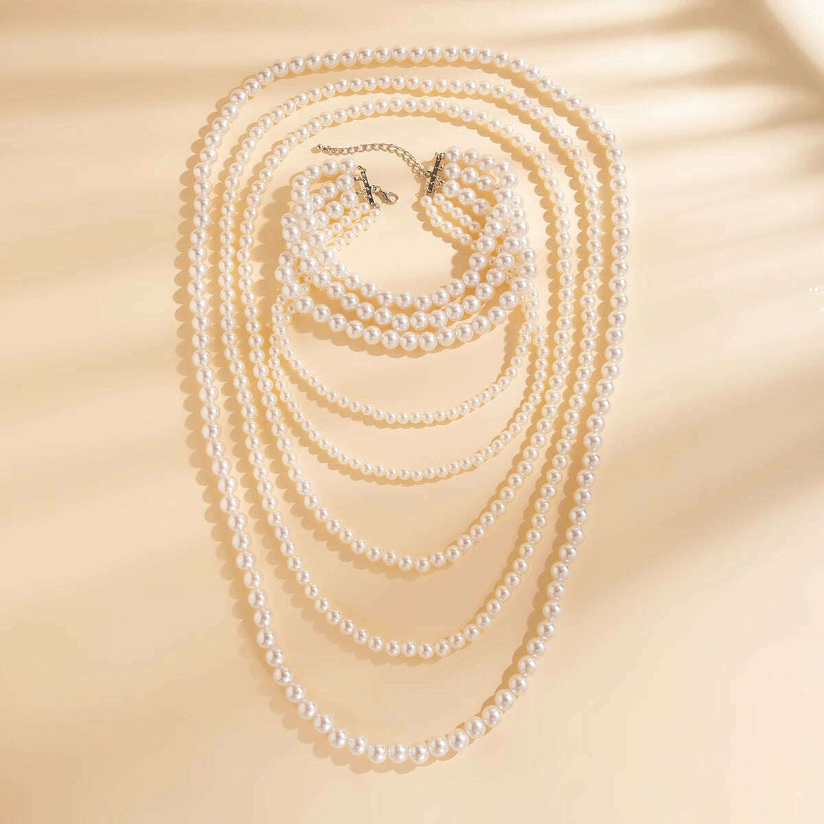 Creative Multilayer Imitation Pearl Long Chain Necklace for Women Elegant Tassel Beads Choker Party Y2K Jewelry Wed Accessories - KIMLUD