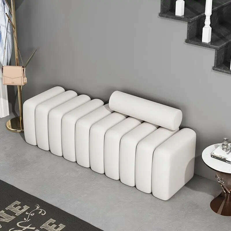 Creative Sofa Stool Light Luxury Shoe Stool Clothing Store Rest Long Bench Living Room Rectangular Sofa Stool Bed End Stool - KIMLUD