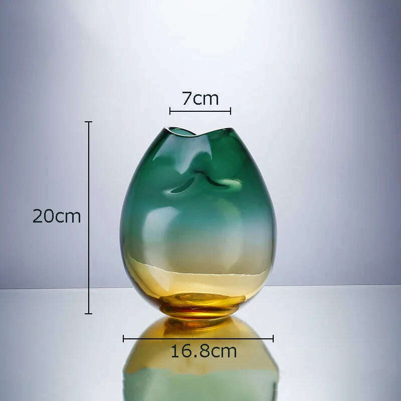 KIMLUD, Creative Transparent Gradient Glass Vase Hydroponic Flower Pots Desk Decoration Artificial Flower Decorative Floral Arrangement, S, KIMLUD APPAREL - Womens Clothes
