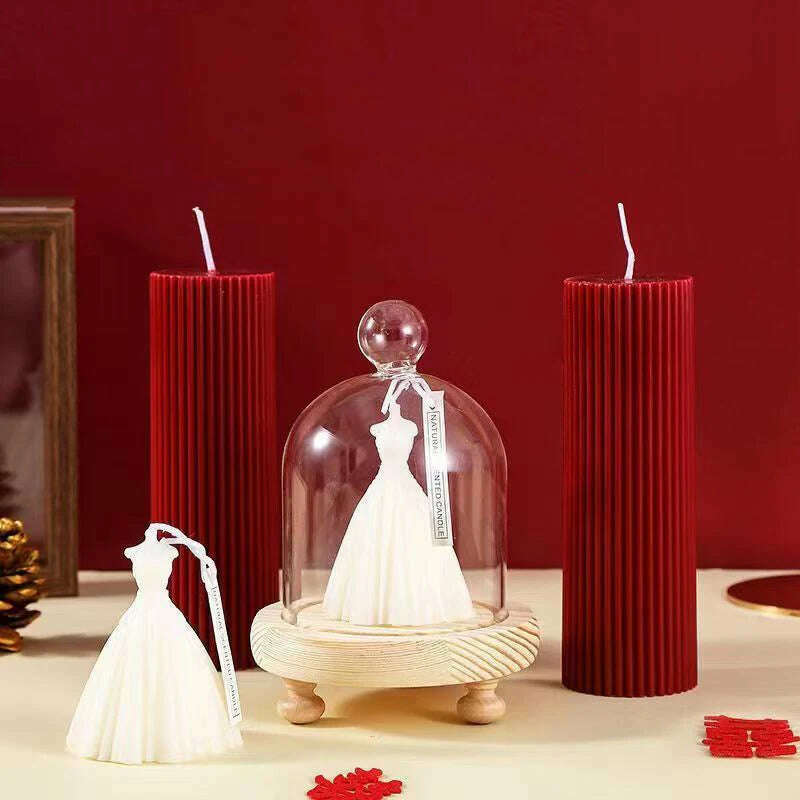 Creative wedding scented candles home decorative centerpiece long red candles new year home decor candle shooting props - KIMLUD
