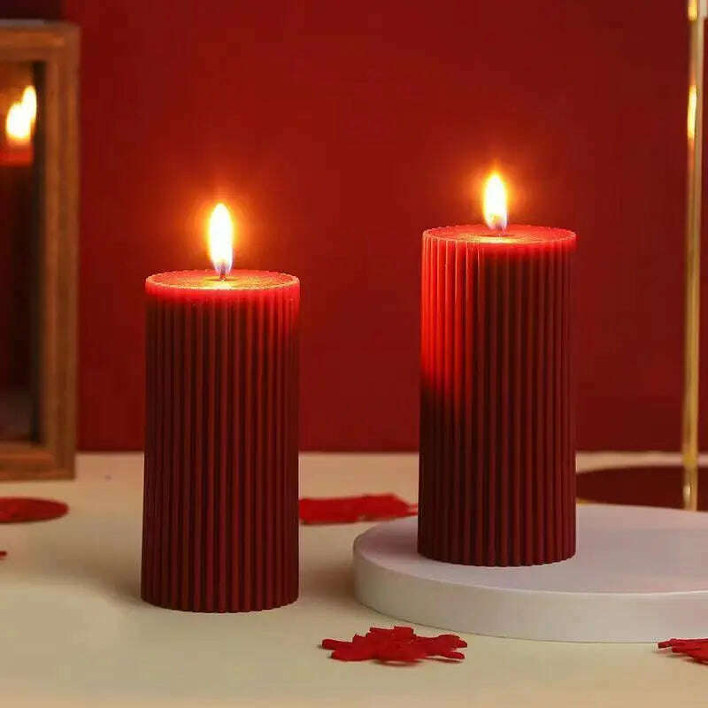 Creative wedding scented candles home decorative centerpiece long red candles new year home decor candle shooting props - KIMLUD