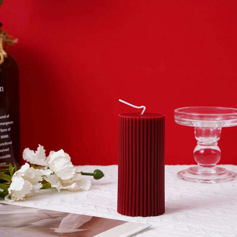 Creative wedding scented candles home decorative centerpiece long red candles new year home decor candle shooting props - KIMLUD