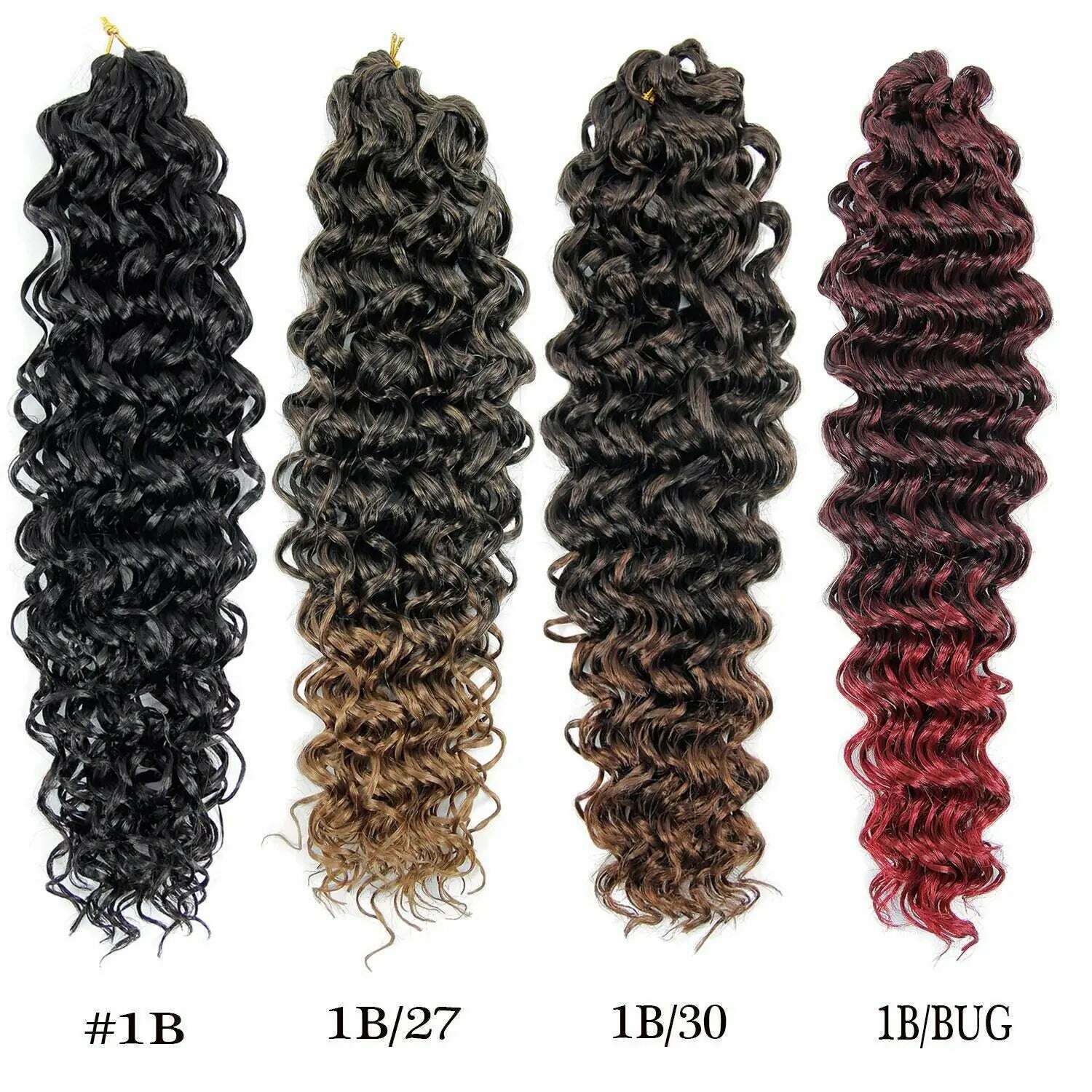 KIMLUD, Crochet hair GoGo Curl for Black Women Short Beach Curl Bohemian Crochet Braids Natural Black Deep Wave Braiding hair Extensions, KIMLUD Womens Clothes