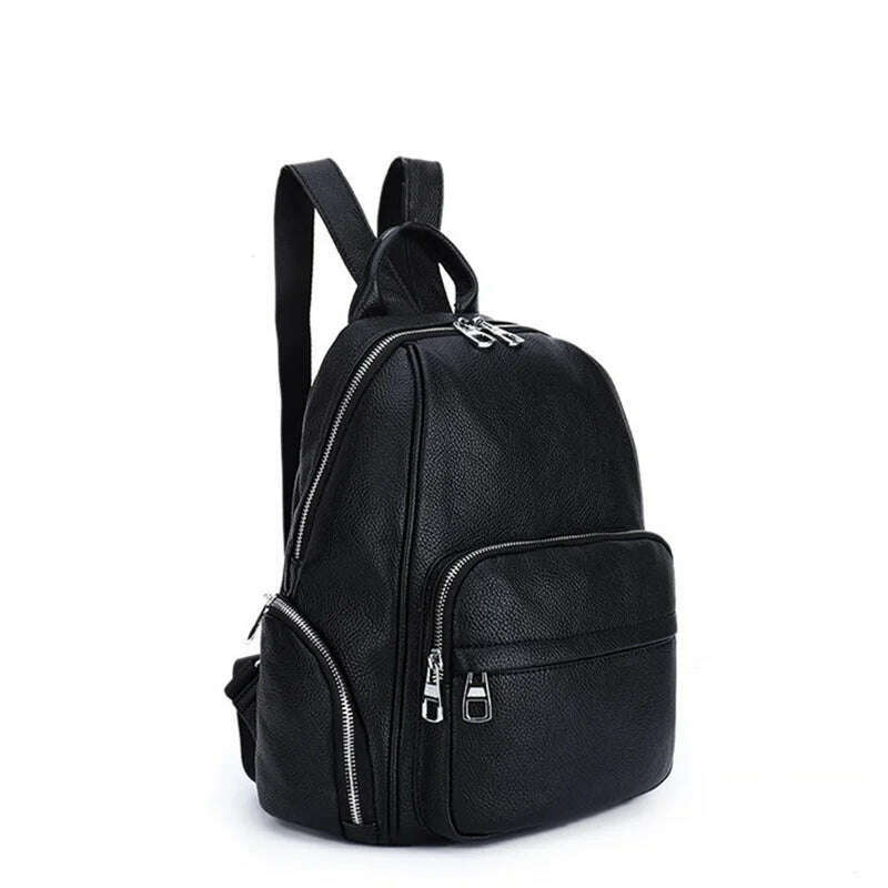 KIMLUD, Crocodile Pattern Genuine Leather Backpack Women Black Alligator Cowhide Travel Bags Real Cowhide Ladies Leather Backpack, black backpack 1, KIMLUD APPAREL - Womens Clothes