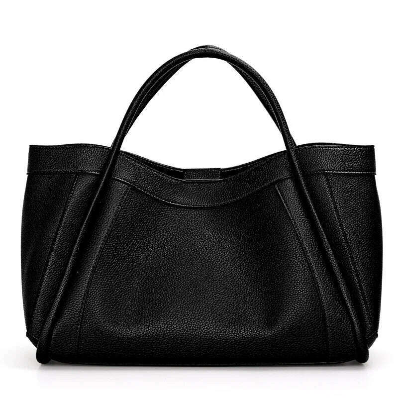 KIMLUD, Crocodile Pattern Leather Women's Handbags Fashion Commuter Large Capacity Tote Shoulder Messenger Bags Luxury Fashion, Black No Pattern, KIMLUD APPAREL - Womens Clothes