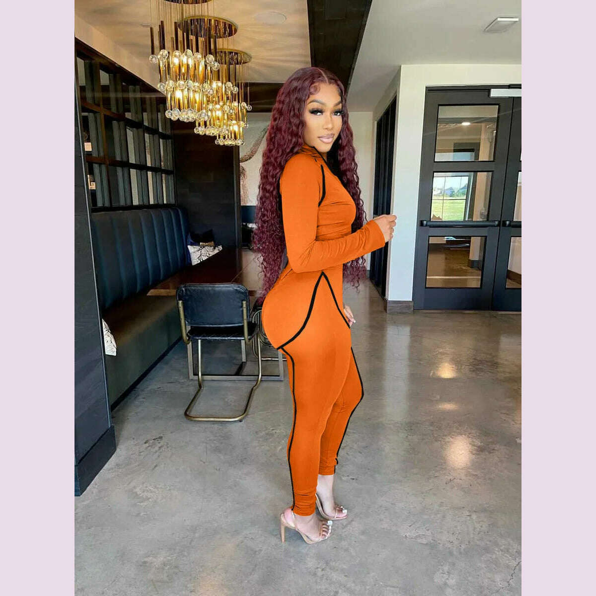 KIMLUD, Crop Top Coat Jacket 2 Piece Pants Sets Women Outfit 2022 Fashion Y2K Streetwear Clothes Matching Set Solid Hoodies Tracksuit, KIMLUD Womens Clothes