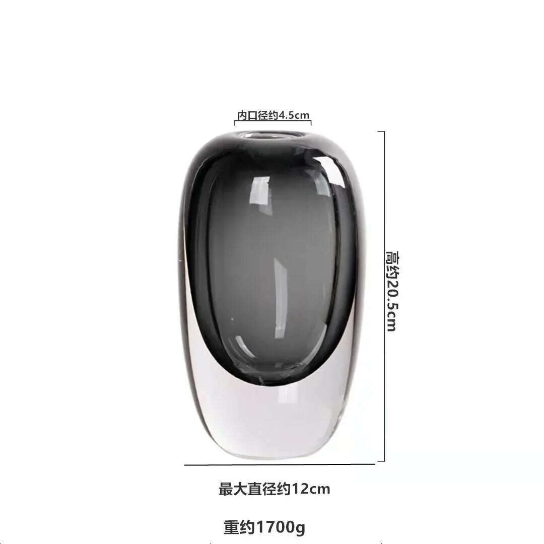 Crystal Glass Flower Circular Thickness Transparency Terrarium Flowerpot Flower Vase Floral Accessories Home Decoration - KIMLUD