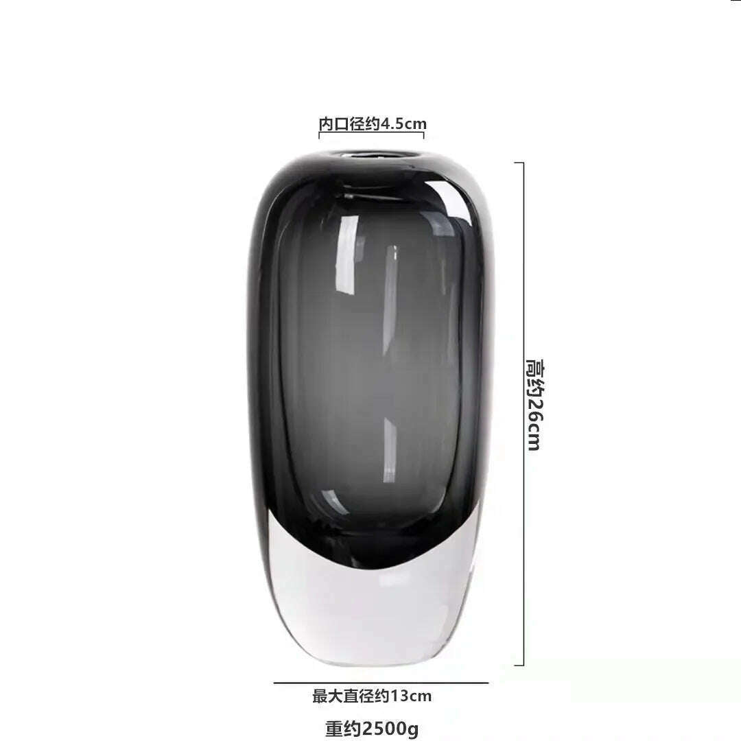 Crystal Glass Flower Circular Thickness Transparency Terrarium Flowerpot Flower Vase Floral Accessories Home Decoration - KIMLUD