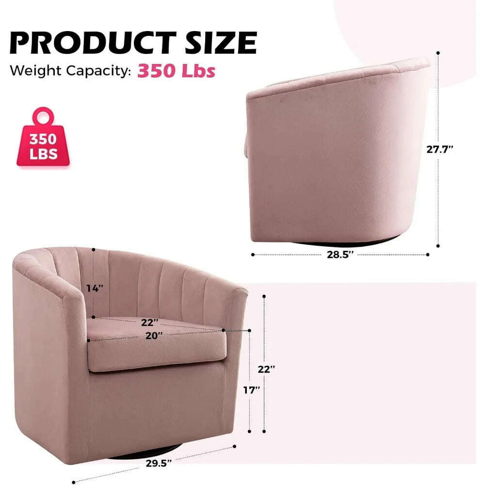 KIMLUD, Curved Barrel Chairs Upholstered Comfy Single Sofa Chairs Modern Home Corner Barrel Chair Living Room, Bedroom (Pink Set of 2), KIMLUD Womens Clothes