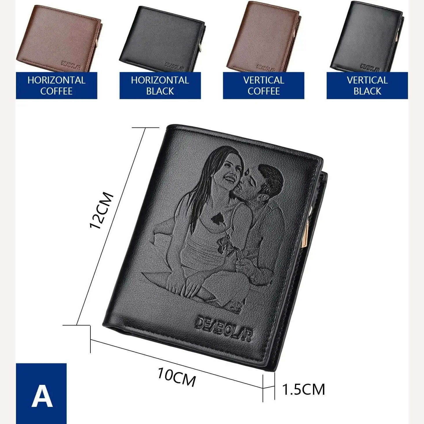KIMLUD, Custom Engraved Wallet,Personalized Photo RFID Wallets for Men,Husband,Dad,Son,Personalized Gifts for Bithday Anniversary Day, KIMLUD Womens Clothes