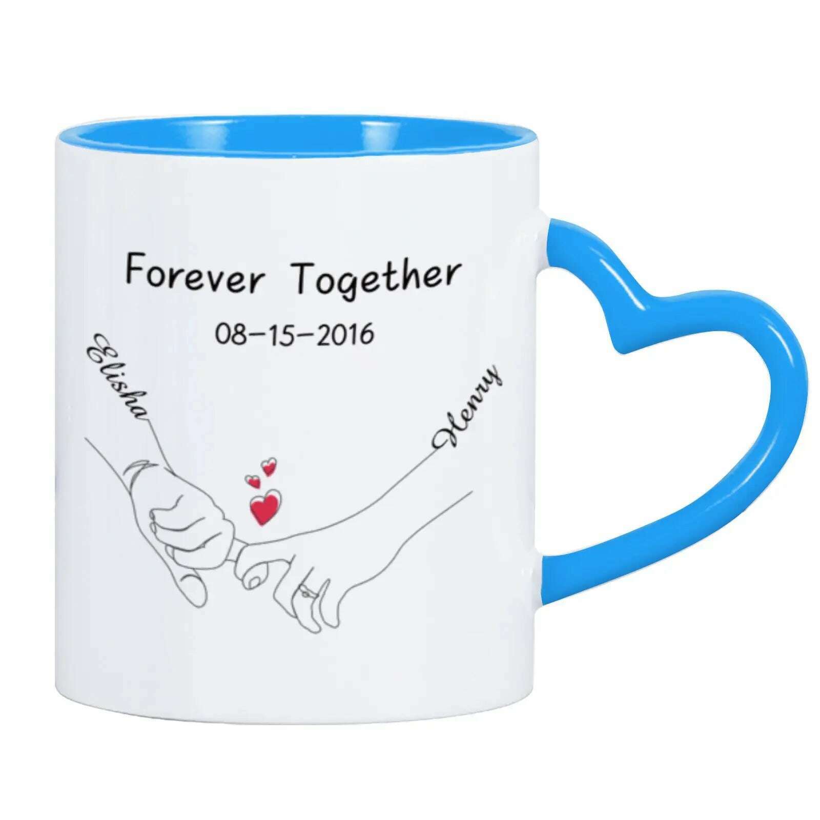 KIMLUD, Custom Photo Coffee Mug for Boyfriend Forever Together Tea Cup Anniversary Sweet Gift Ceramics Mug for Valentine's Day Present, KIMLUD Womens ClothesKIMLUD, Custom Photo Coffee Mug for Boyfriend Forever Together Tea Cup Anniversary Sweet Gift Ceramics Mug for Valentine's Day Present, Blue / 11oz, KIMLUD APPAREL - Womens Clothes