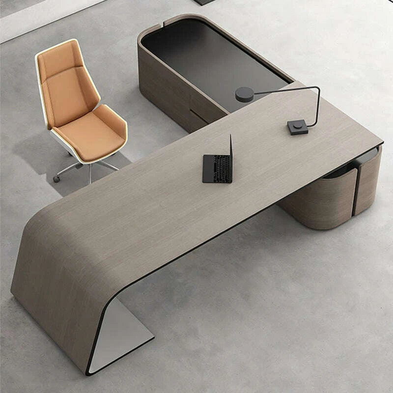custom.Senior Lacquer Desk Designer High-end President Table Fashion White Manager in Charge of Big Class Desk