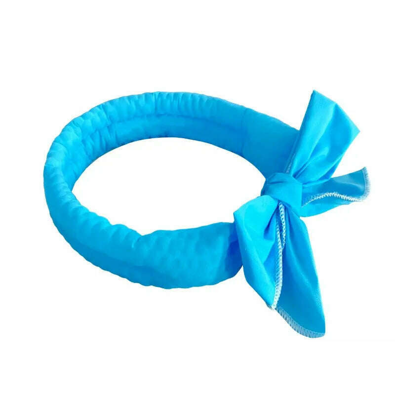 KIMLUD, Cute Print Dog Cooling Collar Summer Dog Collar Cool Pet Dog Cooling Bandana Adjustable Ice Scarf Heatstroke Pet Dog Accessories, Blue, KIMLUD APPAREL - Womens Clothes