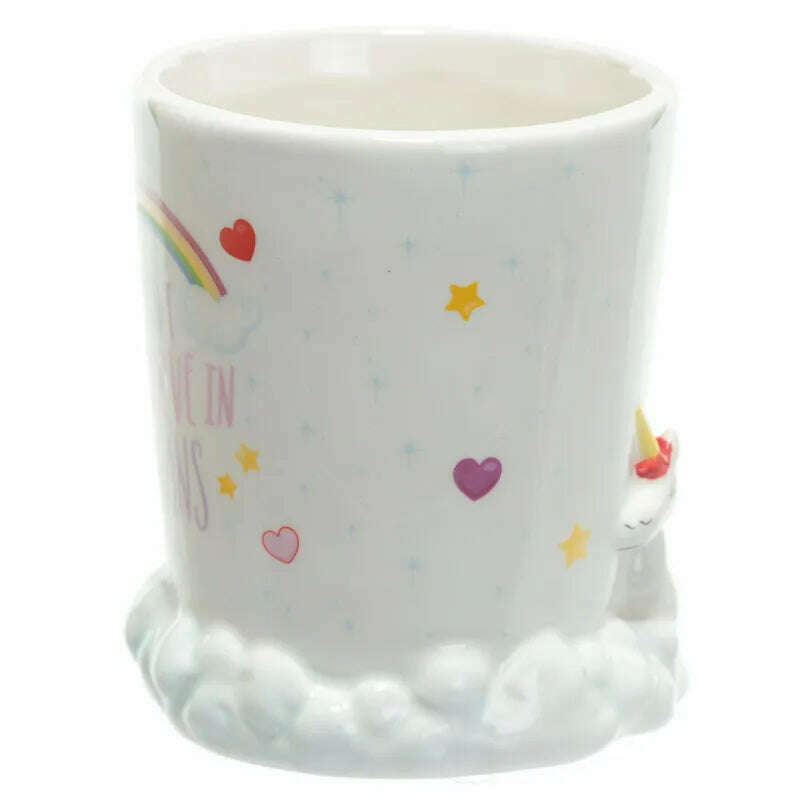 KIMLUD, Cute Quirky Rainbow Clouds Unicorn Mug I Dont Believe In Humans Coffee Cup Magical Horse Tea Milk Mugs And Cups, KIMLUD Womens Clothes