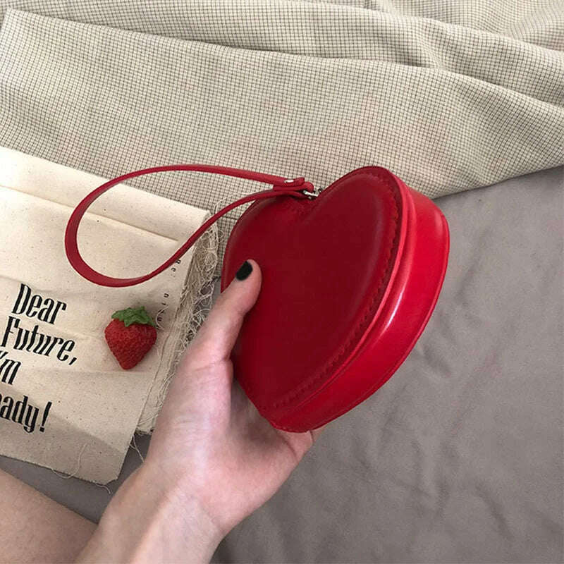 Cute Wallets for Women 2023 Fashion Wallet Card Coin PU Leather Purse with Zipper Girl Holder Lady Heart Shape Kawaii Clutch Bag - KIMLUD