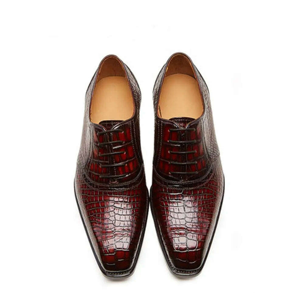 KIMLUD, CWV Manual customization men shoes crocodile Leather shoes business Men formal shoes male dress shoe fashion Leather sole, A1 / 43 / CHINA, KIMLUD APPAREL - Womens Clothes